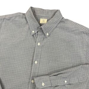 J.Crew‎ Mens Button Down Shirt Gray Plaid 2-Ply 100% Cotton Long Sleeve L